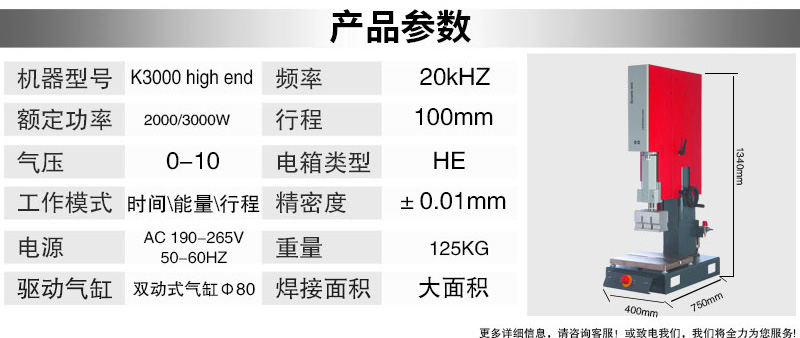 超聲波塑焊機 K3000 High End 20kHz 2000/3000W